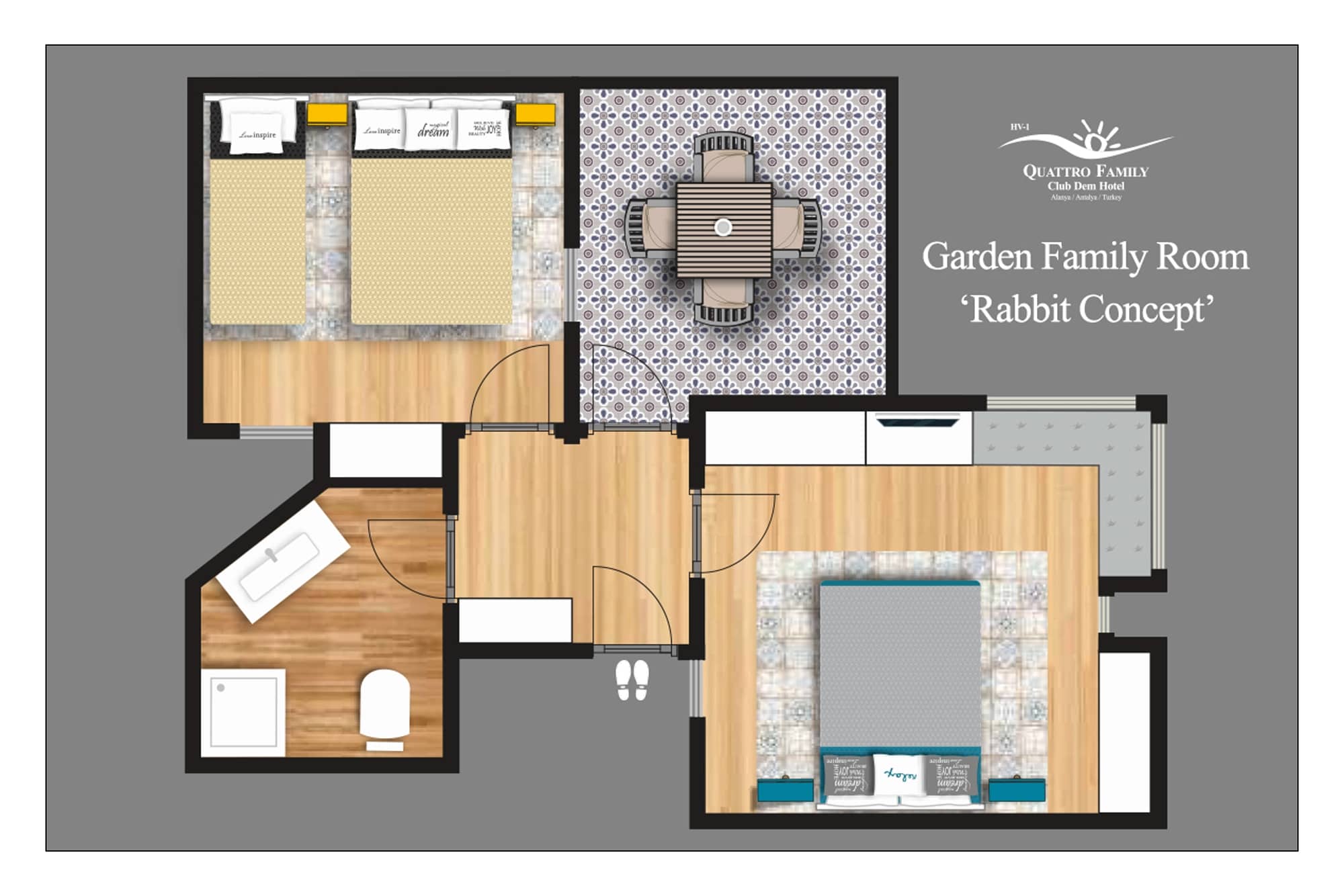 rooms-garden-family-robbits-concept