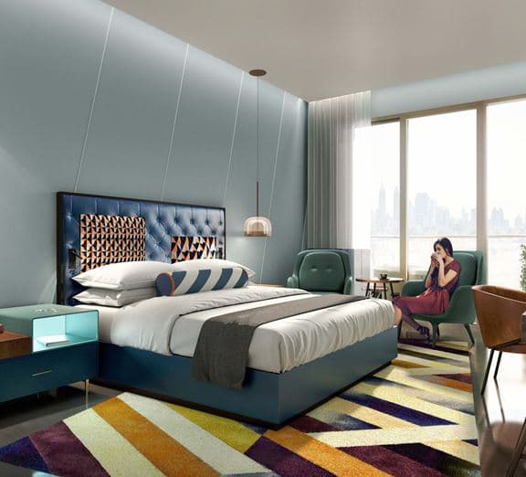 King Room Skyline View w/ Balcony Camerele